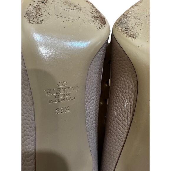 Valentino Garavani Rockstud Pumps Blush Pink Gold Studded Leather Heels 39.5 - Picture 10 of 12